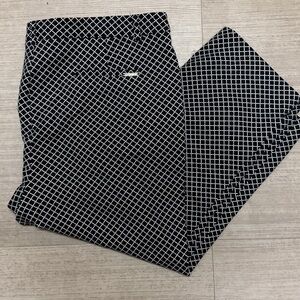 Anne Klein Black and White Diamond Pattern Capri Pants Size 12
